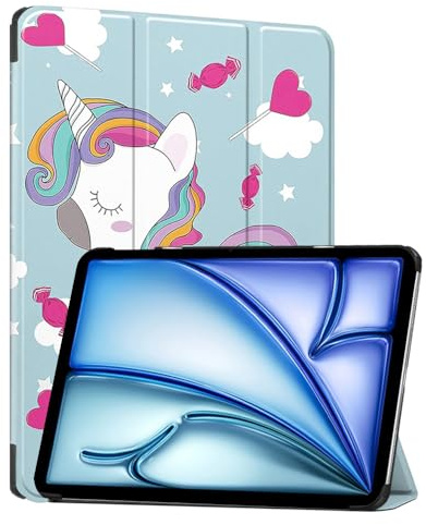 Techsuit für iPad Air 11 2024 bis 2025 Hülle mit 360 Schutz, Mikrofaser Innenfutter, Verstellbaren Betrachtungswinkeln, Schlankem Design, Anti Fingerabdruck, FoldPro Series, PU Leder, Unicorn