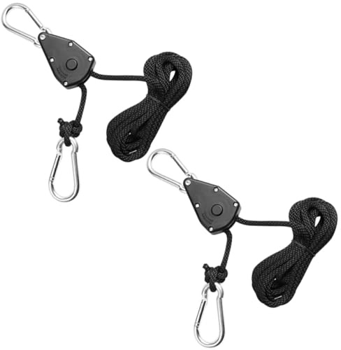 GRADENEVE 2pcs Grow Light Hangers with Heavy Duty Nylon and Zinc Alloy Ropes, Height Adjustable Grow Lamp Hanging Ropes for Convenient Indoor Plant Lighting Setup