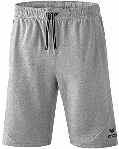 Erima Herren Essential Team Sweatshorts (2081804), hellgrau Melange/schwarz, 3XL