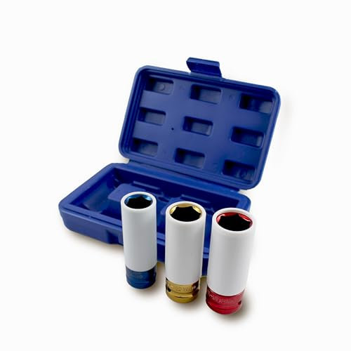 BITUXX 3 tlg Schlagnuss Set Steckschlüssel Nuss Kfz Radwechsel Pkw für Schlagschrauber oder Drehmomentschlüssel Aufnahme 1/2 (17 mm / 19 mm / 21 mm)