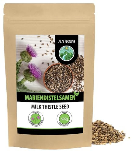Alpi Nature Chardon Marie Graine Entières 500g, Graines pour la Préparation de Chardon Marie Tisane