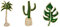 AMOYER Plantes Tropicales Broche Créative Feuilles De Palmier Coconut Tree Brooches Vêtements pour Femmes Épinglette 1 Set