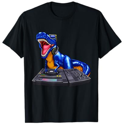 DJ Trex Turntable Music Novelity Equalizer Gift T-Shirt