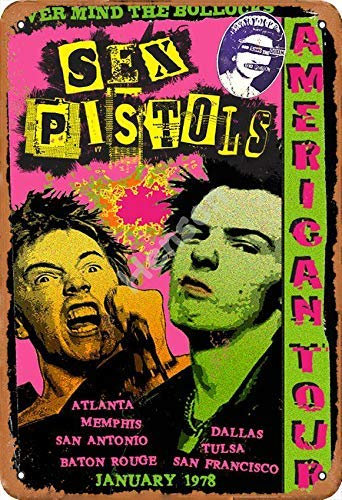 sex pistols american tour Metall Zinn Zeichen gemalt moderne Wanddekoration Spielzimmer Hausregeln Metall Straßenschild Kunst Poster