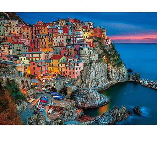 Ulalaza 1000-teiliges Puzzle - Cinque Terre - Erwachsene Teenager Kinder - Puzzle Spielzeug - Geschenk - Pädagogisch Intellektuell Dekomprimieren Spaß Familienspiel