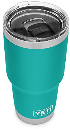 YETI Rambler 30 oz Tumbler, Stainless Steel, Vacuum Insulated with MagSlider Lid, Aquifer Blue
