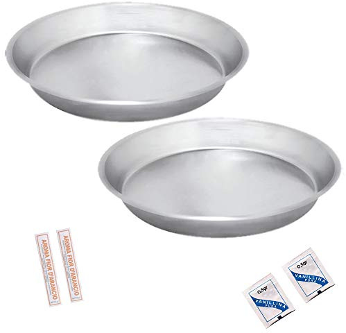Nobile Cookcare x 2 ruoto pastiera napoletana da 26cm con aromi fiori d'arancio e vanillina kit pastiere tortiera conica alluminio per crostate stampo per torte salate