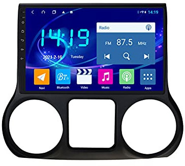 Android 10.0 Autoradio Stereo-Head Unit 9 Zoll HD Touchscreen Mit Bluetooth GPS Navigation Lenkradsteuerung Unterstützung Carplay, Für Jeep Wrangler 3 JK 2010-2018 Radio,Octa core,4G WiFi 4+64