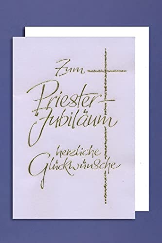 Priester Jubiläum Grußkarte Karte Glückwünsche Gold Druck 16x11 cm
