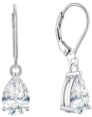 YL Damen Ohrhänger 925 Sterling Silber April Geburtsstein Simuliertes Diamant Ohrringe