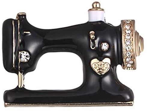 Schwarz Nähmaschine Brosche Pin Frauen Corsage Kinder Geburtstagsgeschenk Kragen Revers Abzeichen Schmuck Schals Schal Clip Dame Schmuck Tasche Ornament Männer
