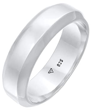 Kuzzoi Herrenring (7 mm) Massiv Handgefertigt, Bandring für Männer aus 925 Sterling Silber, Ehering, Verlobungsring, Freundschaftsring, Unisex Herren Ring poliert, Ringgröße 54, 0610261521_54