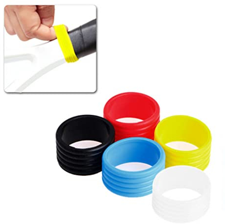 Tennisschläger Bandschläger Übergreifende Schutzgriff Griffe Fix Ringe Stretchy Schlägergriff Gummi Ring Übergreifer Silikonband - Sortierte Farbe 5 stücke