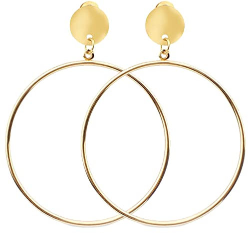 BONNYBIRD® Boho Ohrringe Creolen Gold Groß Edelstahl Damen Hoops Statement Ohrstecker 45mm Wasserfest Schmuck Frauen Hypoallergen Chirurgenstahl Medizinisch Nickelfrei