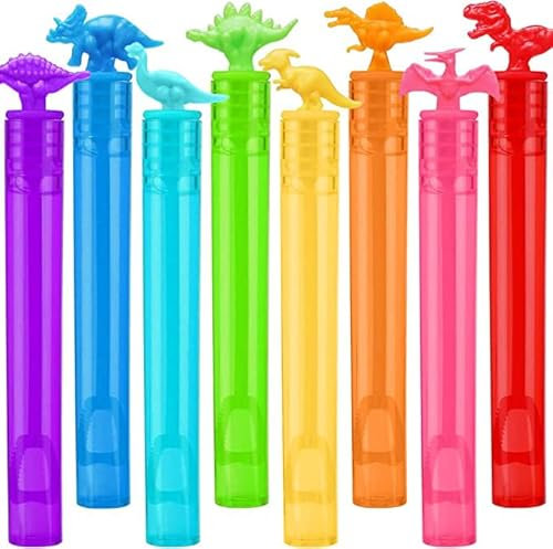 32Pcs Seifenblasen, Kinder Dino Spielzeug Seifenblasen Stäbe, Bunte Bubbles Seifenblasen Mitgebsel für Kindergeburtstag Hochzeit Garten Karneval Junge Mädchen Dinosaurier Party Geschenke