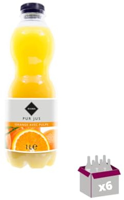 6x1L - Pur jus d'orange avec pulpe rioba