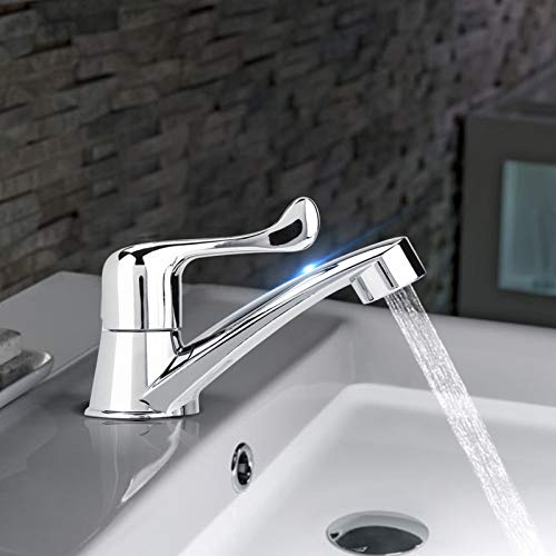 Akozon Robinet D'évier d'eau Froide, Barre de Robinet d'eau Froide Simple en Plastique ABS Seulement Accessoires D'évier de Cuisine de Bassin Robinet d'eau Salle de Bain (Queue de