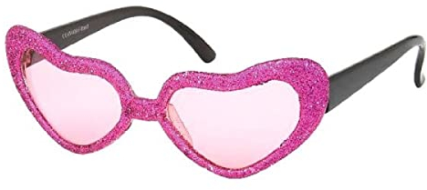 Alsino Sonnenbrille Herzbrille Fun-Brille Party Brille Photo-Booth Hippie, Einheitsgröße für Damen und Herren – (F-011) Herz pink