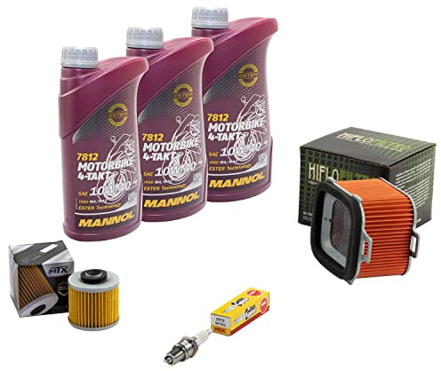 Wartungspaket Öl 3L + Luftfilter + Ölfilter + Zündkerze für Yamaha SR 500 SR500 2J4 Baujahr 1978-1983