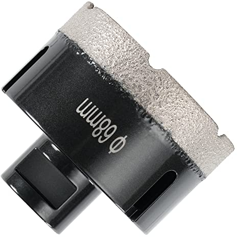 flintronic Diamant Fliesenbohrer 68mm, Diamant Bohrkrone, Lochsäge Fliesen, M14 Diamantbohrer Lochsäge für Fliesen Porzellan Keramik Marmor Granit Bohrungen, PREMIUM Bohrer für Winkelschleifer