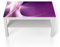 DEQORI Glastisch | weiß groß 90x50 cm | Motiv Violettes Lichtspiel | ausgefallener Beistelltisch aus Glas | Hochglanz Couchtisch fürs Wohnzimmer | moderner Couch Tisch mit Design