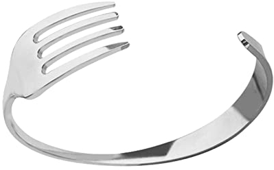 Sbyhbhyds Creative Stainless Steel Fork Bracelet Gift Couple C Type Open Bracelet Woman Fashion Jewelry (Silver, One Size)