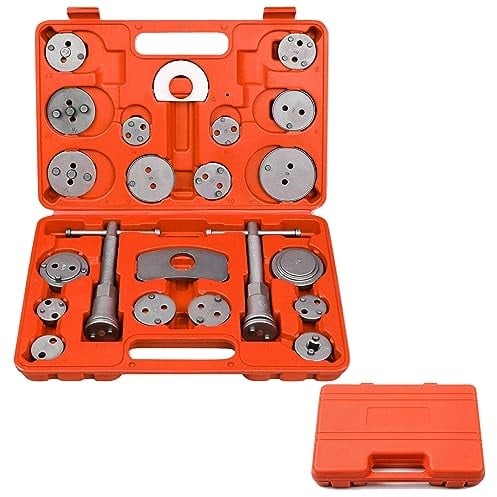 SUBTLETY 22tlg. Bremssattelkolben Set Universal Bremskolben Rücksteller mit Tragbare Kunststoff Koffer Bremssattelwerkzeugsets Bremse Instandsetzung Tool Kit für Auto KFZ Motor Fahrrad