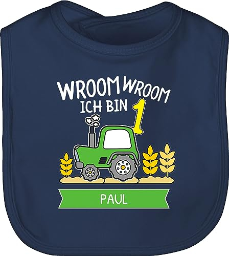 Baby Lätzchen - 1. Geburtstag - Ich bin 1 Traktor Trecker Ich werde 1 Bulldog - Unisize - Navy Blau - 1.geburtstag jahr 1st birthday alt eins erster one 1ter einjähriges einjährige 1geburtstag