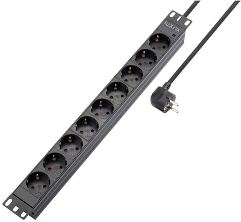 sygonix SY-5799004 Steckdosenleiste 19 Zoll 9fach Schwarz Schutzkontakt 1 St.