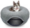 Katzentunnel aus Filz, Katzenbett rund 60x28 Katzenhöhle Tunnel Katzenhöle Anthrazit Katzendonut Katzen Bett Spiele Donut