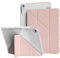 ZKTUYU Hybrid Hülle für iPad Air 11 Zoll M3/M2 (2025/2024), iPad Air 5./4. Generation 10,9-Zoll (2022/2020) mit Stifthalter, Faltbare Y-förmige Standabdeckung, Klarer transparenter Rückschale, Rosa