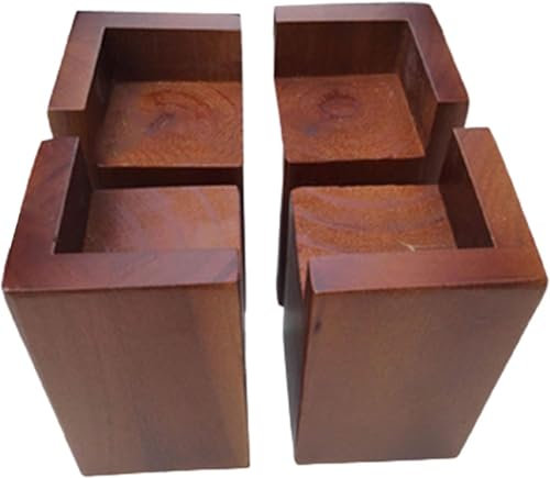 4 Stück Möbel Risers aus Holz,Möbelerhöher,Tischerhöher,Elefantenfuß Bed Riser,Dient zum Anheben von Betten,Sofas,Tischen,Schminktischen,Kinderbetten (8 * 8 * 15cm)