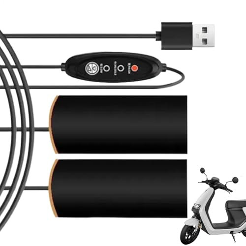 Poignées chauffantes pour moto et vélo | Température réglable | Poignées chauffantes USB antidérapantes thermorétractables Kits de chauffage rapide