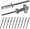DWFEYOI Rivets Ø4x10mm de Plaque d’immatriculation, Lot de 10 Rivets aveugles en Aluminium pour Support de Plaque d'immatriculation - Argent