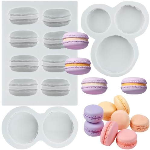 Lingzhi Macaroon Silicone Molds Macaron Chocolate Candy Fondant Mold For Cake Decoration Cupcake Topper Sugar Craft Gum Paste Polymer Clay Set of 3
