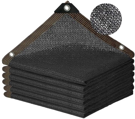 Sunshine smile 3×4 M Schattierungsnetz für Gewächshaus,Sonnenschutznetz mit Ösen,Sichtschutzgewebe 90% Schattierwirkung,Schattennetz Garten,Sonnenschutz Netz Schwarze,Schattiernetz Gewächshaus