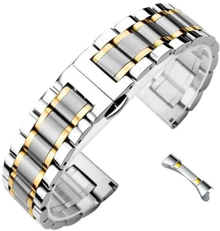 Uhrenarmband aus Metall und Edelstahl, 12 mm, 13 mm, 14 mm, 15 mm, 16 mm, 17 mm, 18 mm, 19 mm, 20 mm, 21 mm, 22 mm, 24 mm, Uhrenarmband, universelles Smartwatch-Ersatzarmband for Damen und Herren(Silv
