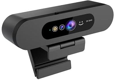 MOERTEK 2K QHD Webcam with Windows Hello Facial Recognition, 4MP Computer Camera with Noise-reducing Mic, Privacy Cover, 92° FOV Laptop Webcam for Video Conferencing, Live Streaming, Online Learning