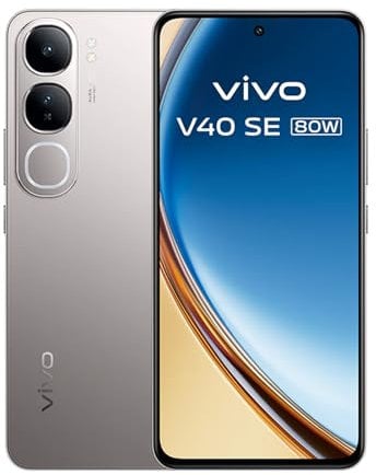 VIVO V40 SE 5G 80W Smartphone - Pantalla AMOLED 6.67 120Hz, Cámara 50MP, Batería 5000mAh, Android 14, Plata(Sin Cargador)