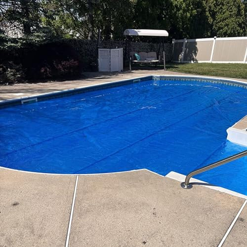 WLCGYD Abdeckplane Pool Blaue Solar-Poolabdeckungsplane Für Schwimmbäder, Wärmedämmung, Schwimmende Decke, Luftpolsterfolie Für Whirlpools, Spa-Pools, Sommer/Winter(200x400cm(6.6ftx13ft))