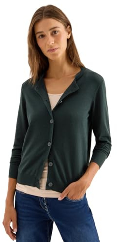 CECIL Damen 2515342 Strickjacke mit Knopfleiste, Ink Green, L