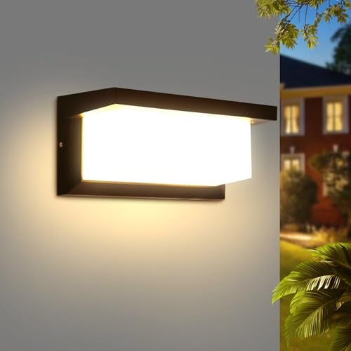 CANMEIJIA LED Außenwandleuchte 18W 3000K Aluminium Wandlampe IP65 Schwarz | 18W Außenwandleuchte aus hochwertigem Aluminium bietet 3000K Beleuchtung für Fassade, Balkon und Einfahrtbereich