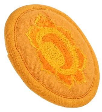 Buddha Klangschalenmatte aus Baumwollstoff, Orange, Handgestickt | Religiöses Kissen als Schalenstütze, Kompakt und Leicht, Praktisch zum Verstauen und Tragen