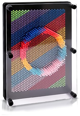 yayafunfun Rainbow Pin Art Impression Toy Large 13x18cm,Sensory 3D Pin Art Board Toy Fun Desk Toys Sculpture Gadget,Cool Stuff for Bedrooms,Christmas Stocking Fillers for Teenage Gifts