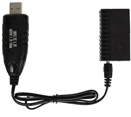 Cyma NI-MH Ladegerät 7,2V für AEP Akkus USB-Version mit 250mA – kompatibel mit CM030, CM121, CM125, CM126, UVM. Ersatzladegerät für Airsoft Pistolen