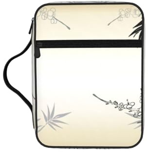 bghdfa Bamboo and Cherry Blossoms Tree Zen Print Bible Cover Case for Wome, 26cm Bible Holder Case Religious Carrying Bag Study Christian Gift