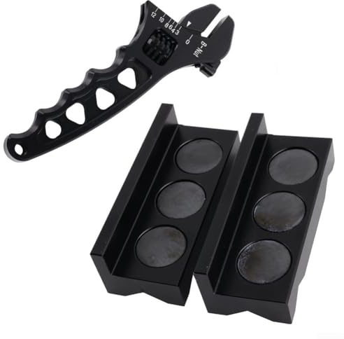 Aluminium Adjustable Spanner Wrench AN3 to AN12 for Line Fitting, For Hose Tool with Vise Jaw Protectors, Oil and Air Line Assembly Kit