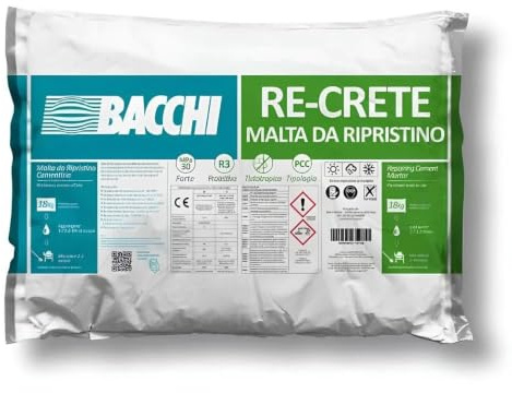 Bacchi RE-CRETE Malta Cementizia Tixotropica Fibrorinforzata Antiritiro 18 Kg