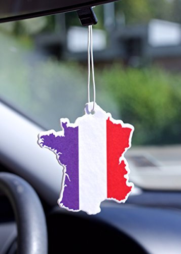 Lot de 3 Désodorisant la drapeau France pour la voiture dans différents odeurs Parfums