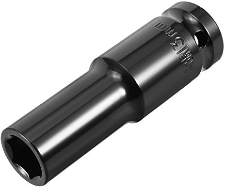 Sourcingmap 1/2 Drive by 13mm Deep Impact Socket, Heat-Treated CR-V Steel, 6-Point, Metric Sizes
